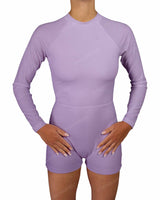 Long Sleeve Raglan Shorts One Piece