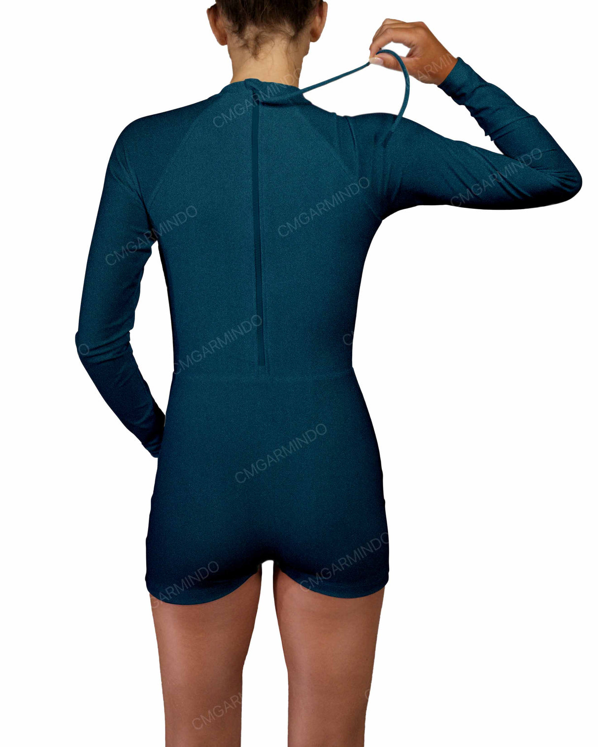 Long Sleeve Raglan Shorts One Piece