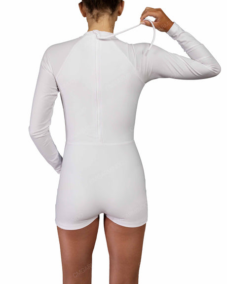 Long Sleeve Raglan Shorts One Piece
