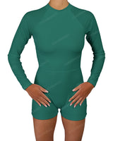 Long Sleeve Raglan Shorts One Piece