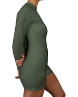 Long Sleeve Raglan Shorts One Piece