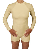 Long Sleeve Raglan Shorts One Piece