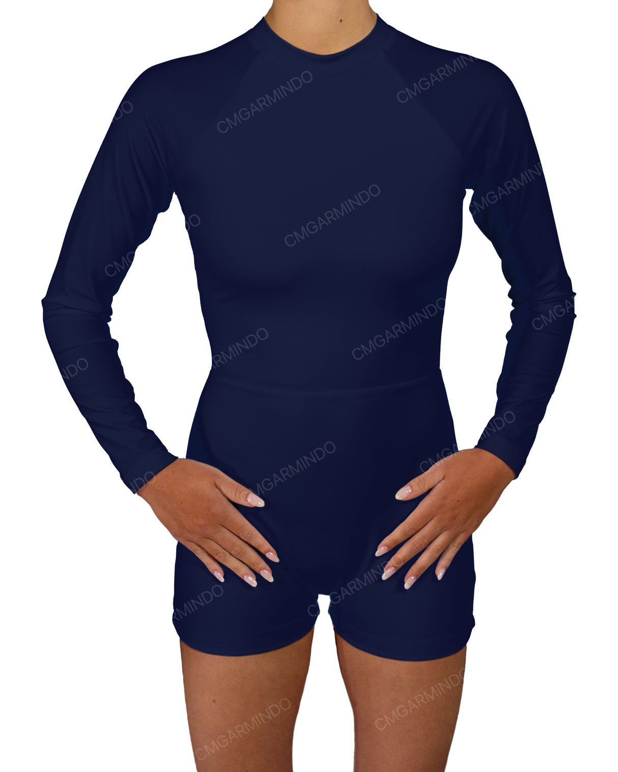 Long Sleeve Raglan Shorts One Piece