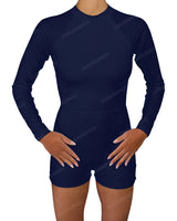 Long Sleeve Raglan Shorts One Piece