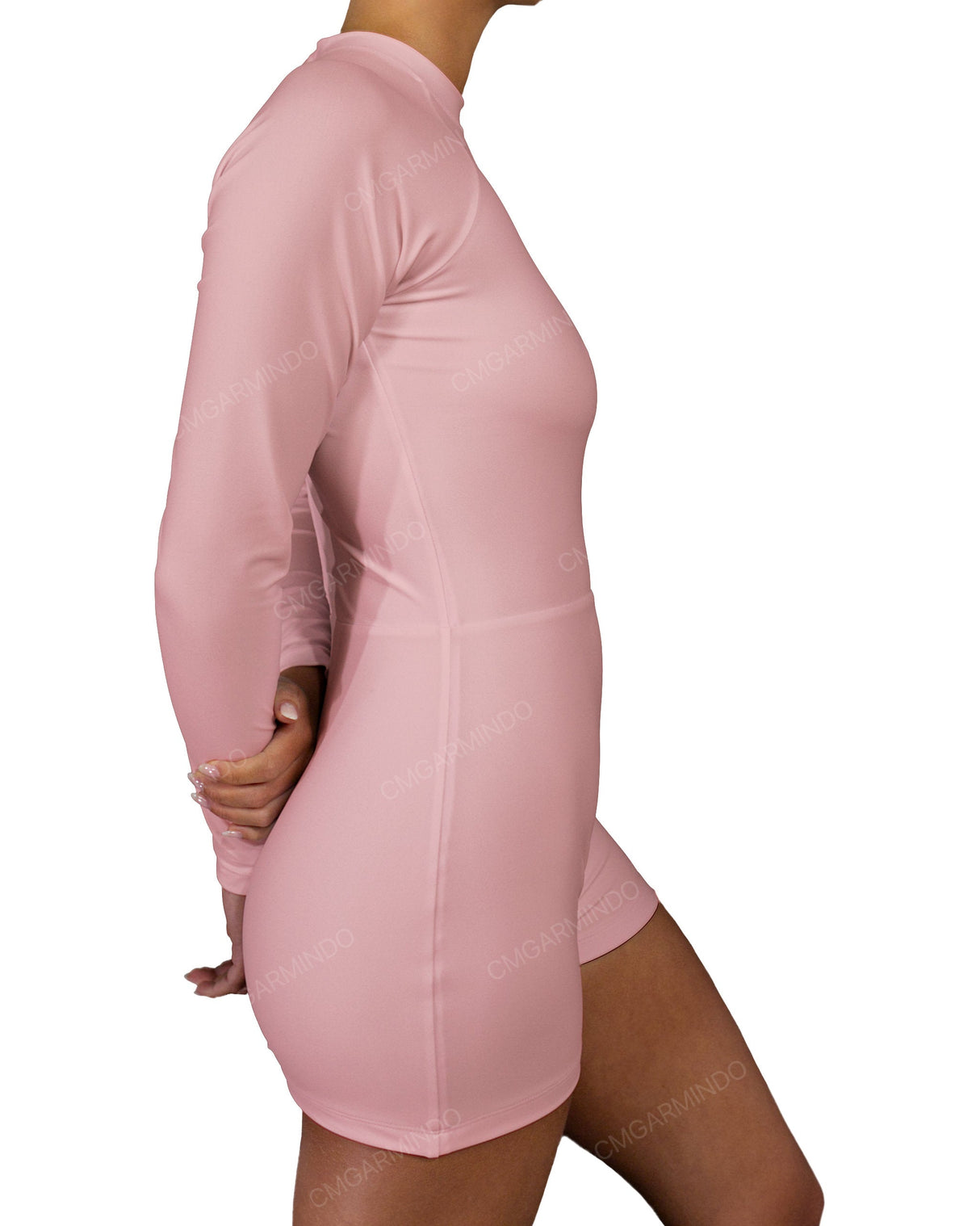 Long Sleeve Raglan Shorts One Piece