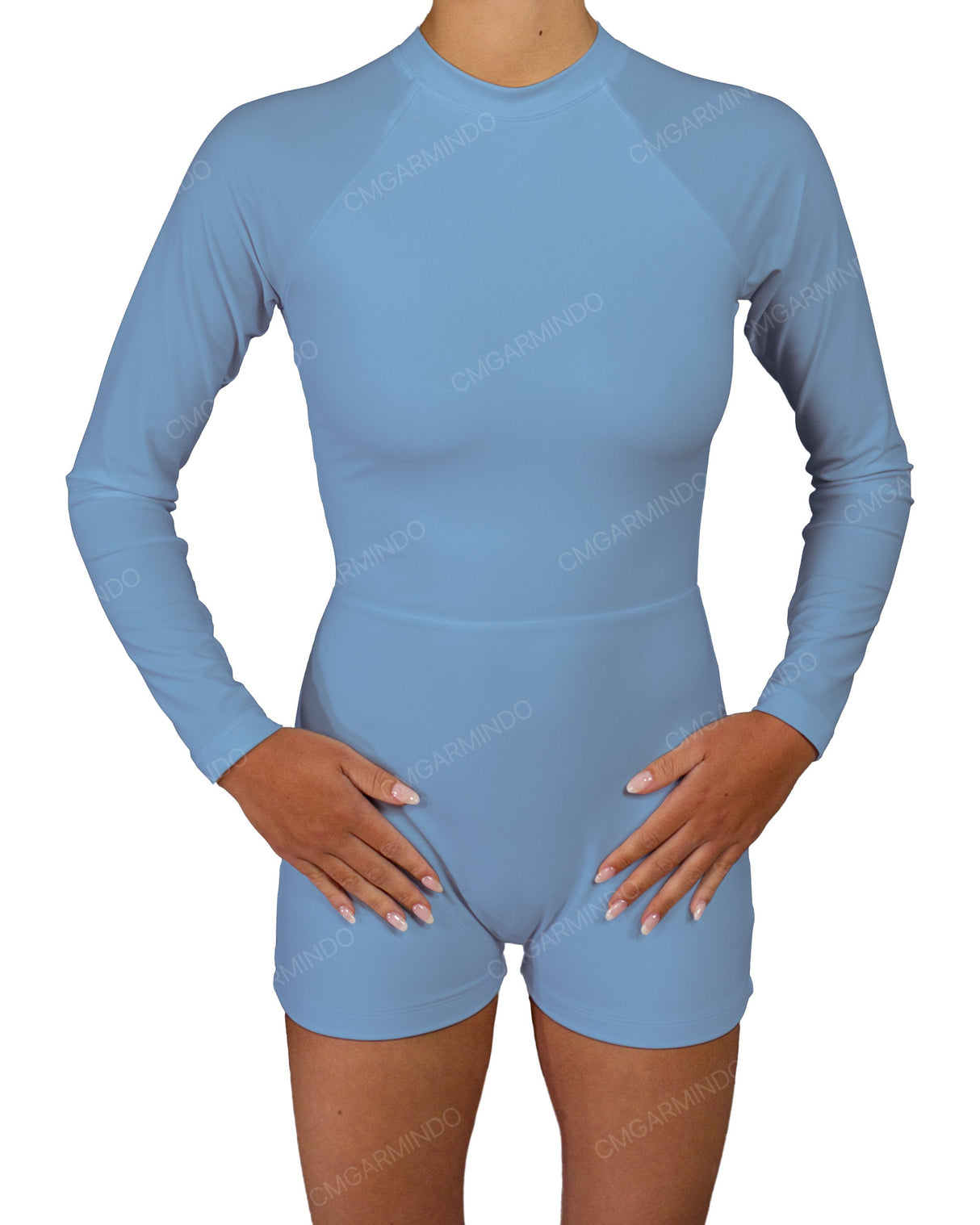 Long Sleeve Raglan Shorts One Piece