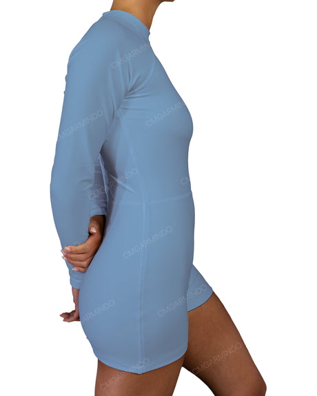 Long Sleeve Raglan Shorts One Piece