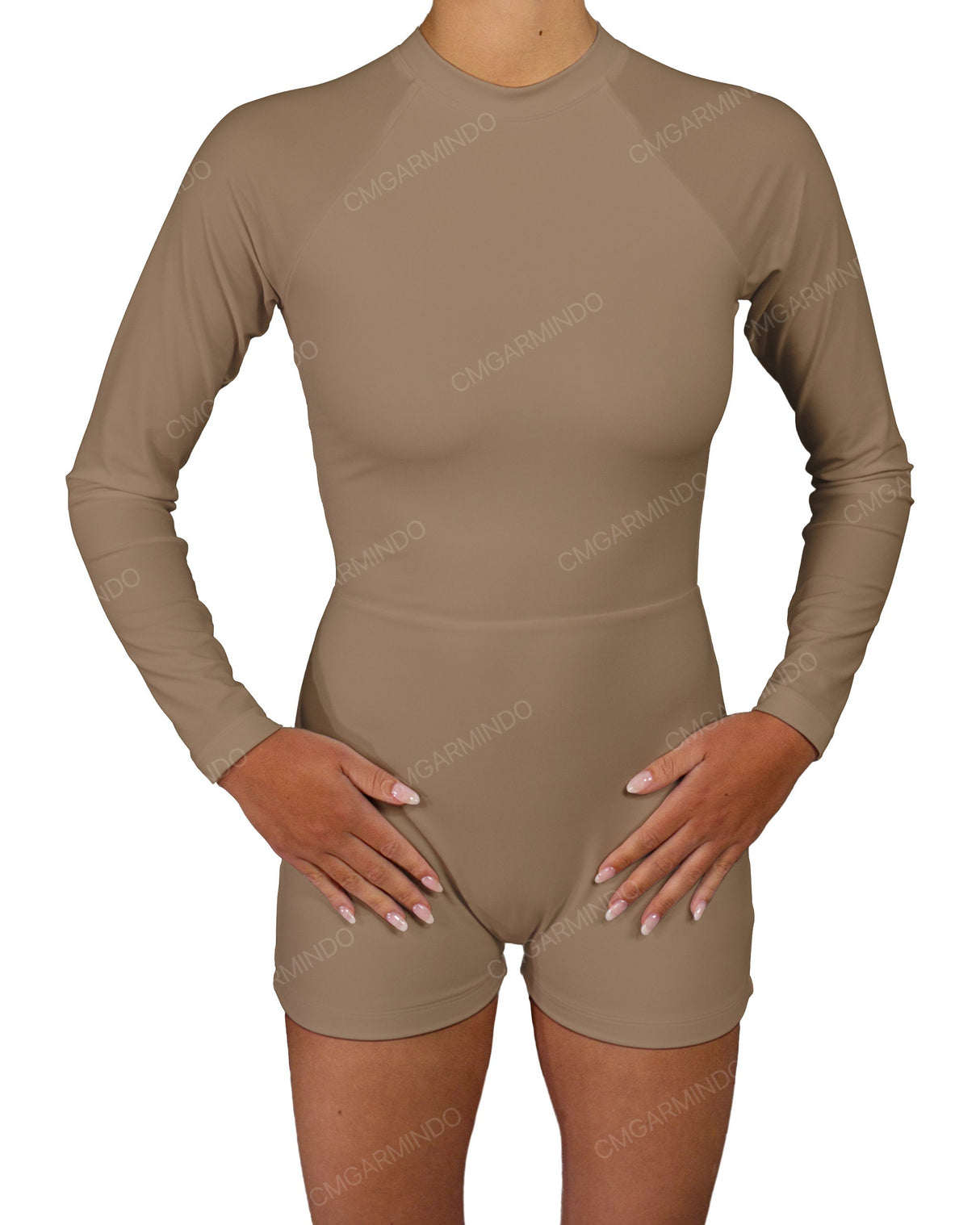 Long Sleeve Raglan Shorts One Piece