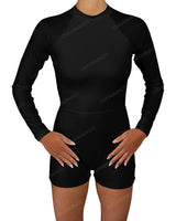 Long Sleeve Raglan Shorts One Piece