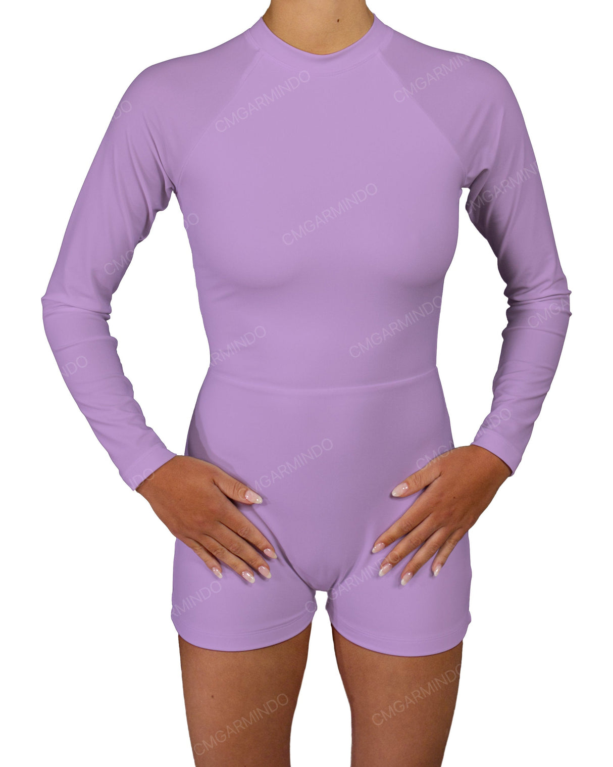 Long Sleeve Raglan Shorts One Piece