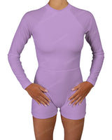 Long Sleeve Raglan Shorts One Piece