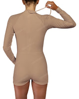 Long Sleeve Raglan Shorts One Piece