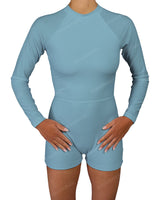 Long Sleeve Raglan Shorts One Piece