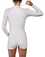 Long Sleeve Raglan Shorts One Piece