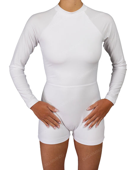 Long Sleeve Raglan Shorts One Piece