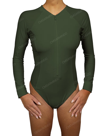 Long Sleeve Raglan Side Panel One Piece