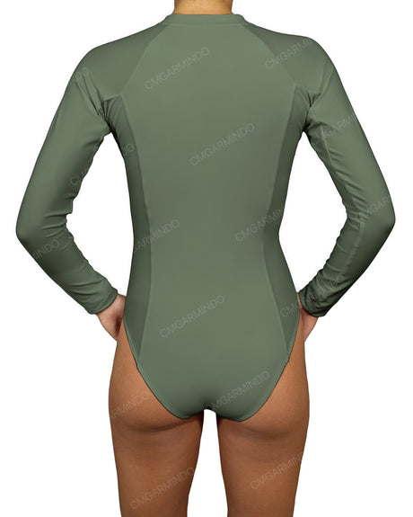 Long Sleeve Raglan Side Panel One Piece