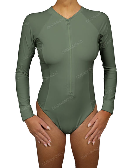 Long Sleeve Raglan Side Panel One Piece