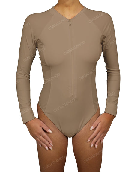 Long Sleeve Raglan Side Panel One Piece