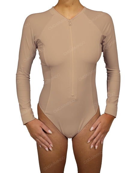 Long Sleeve Raglan Side Panel One Piece