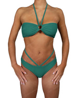 V-Halter Ring Bandeau Top