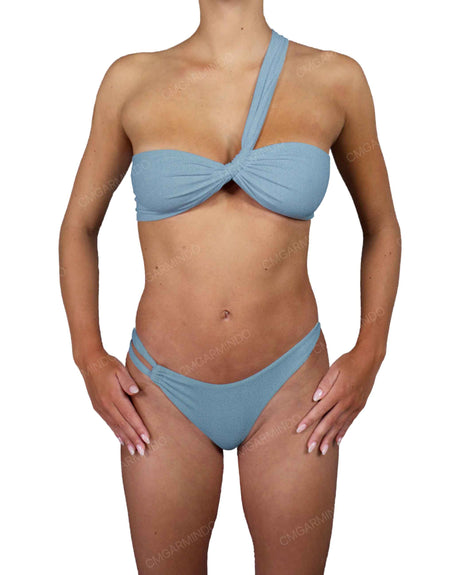 One Shoulder Thin Twist Bandeau Top