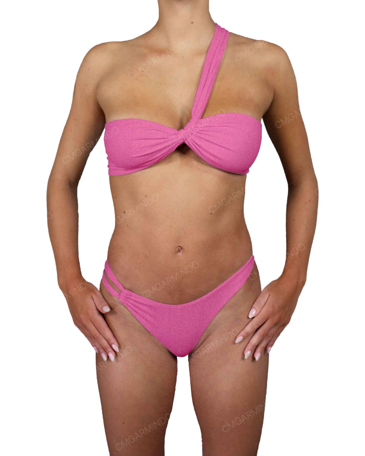One Shoulder Thin Twist Bandeau Top