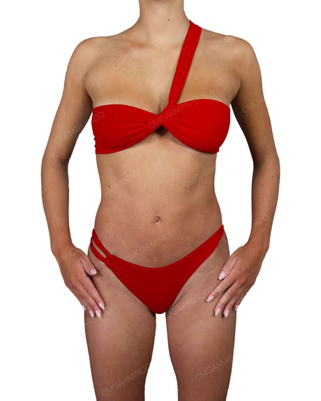 One Shoulder Thin Twist Bandeau Top