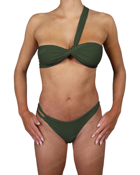 One Shoulder Thin Twist Bandeau Top