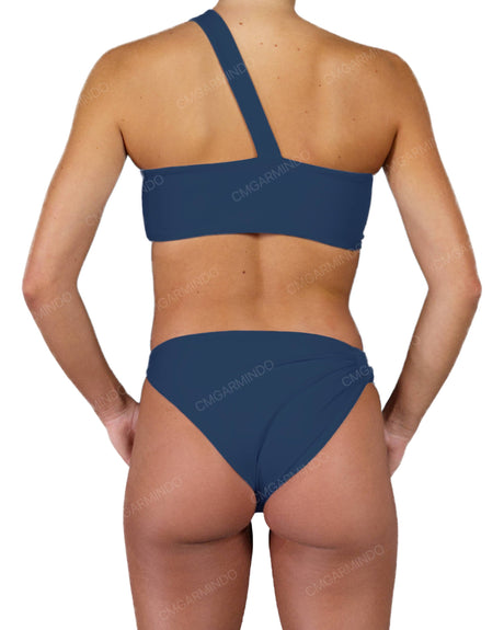 One Shoulder Thin Twist Bandeau Top