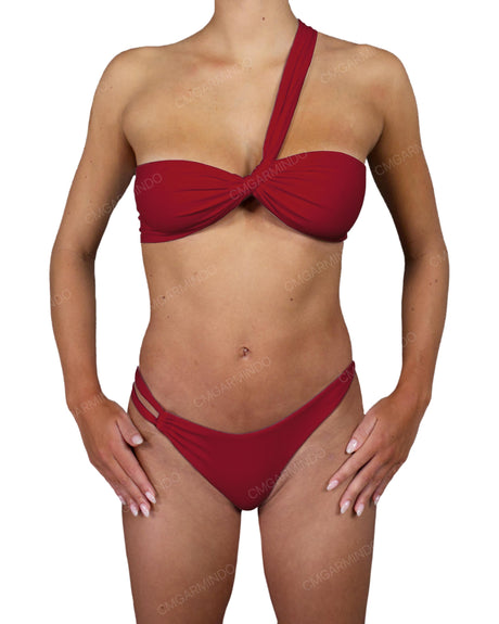 One Shoulder Thin Twist Bandeau Top