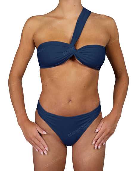 One Shoulder Wide Twist Bandeau Top