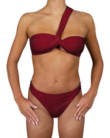 One Shoulder Wide Twist Bandeau Top