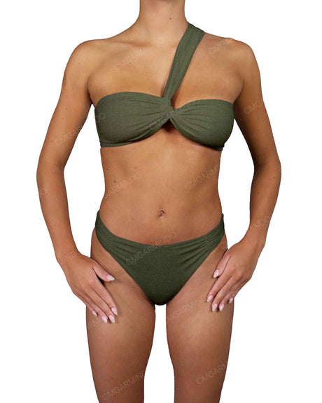 One Shoulder Wide Twist Bandeau Top