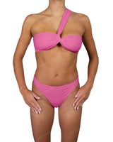 One Shoulder Wide Twist Bandeau Top