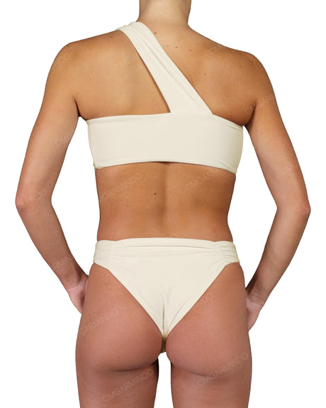 One Shoulder Wide Twist Bandeau Top