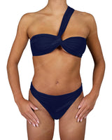 One Shoulder Wide Twist Bandeau Top