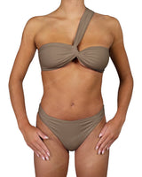 One Shoulder Wide Twist Bandeau Top