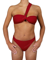 One Shoulder Wide Twist Bandeau Top