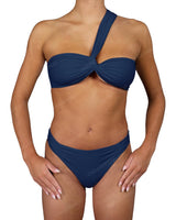 One Shoulder Wide Twist Bandeau Top