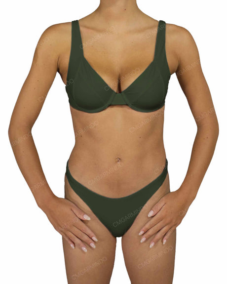 Multi Panel Wide Strap Underwire Top