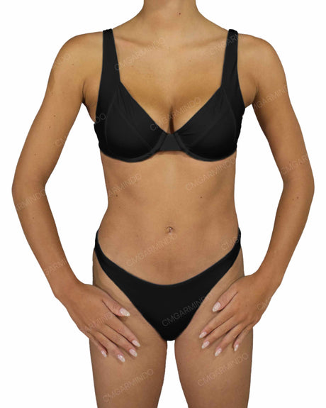 Multi Panel Wide Strap Underwire Top