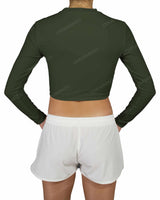 Long Sleeve Crop Rashguard Top