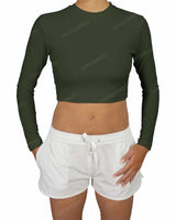 Long Sleeve Crop Rashguard Top