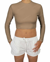 Long Sleeve Crop Rashguard Top