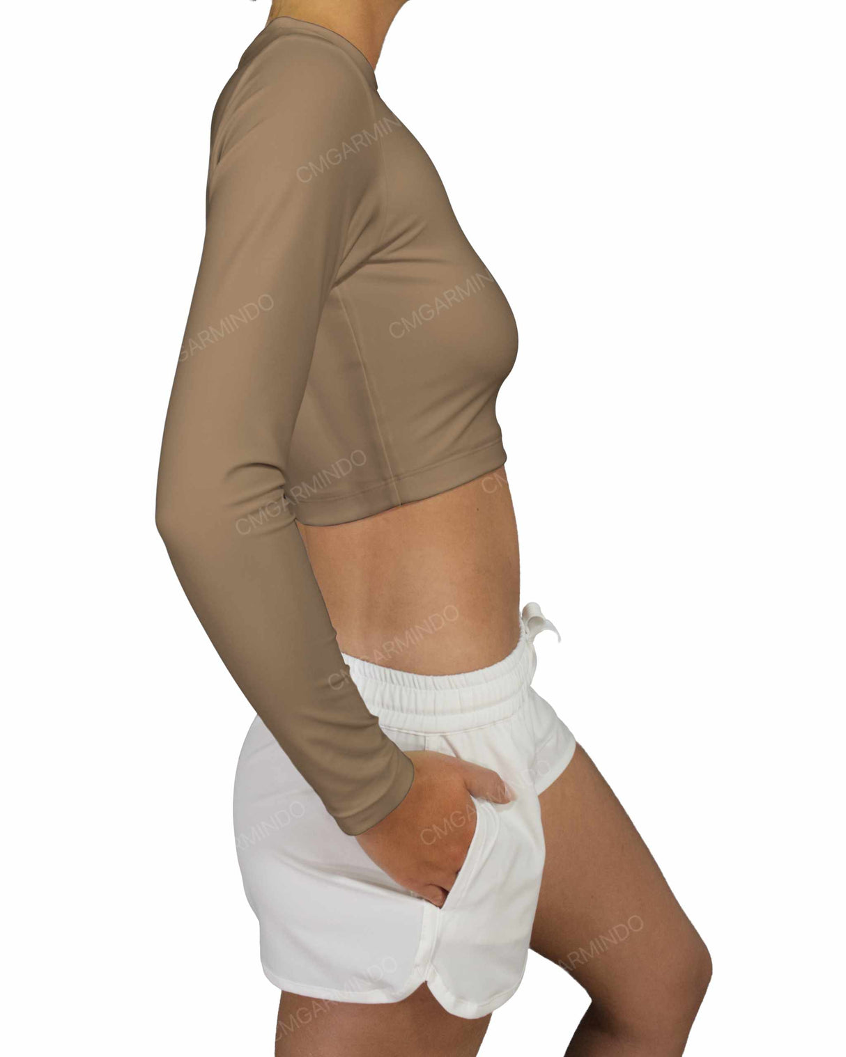 Long Sleeve Crop Rashguard Top