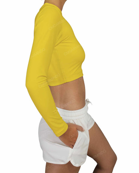 Long Sleeve Crop Rashguard Top