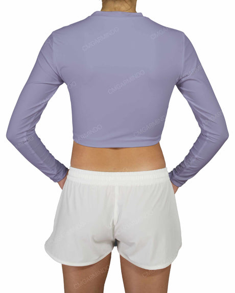 Long Sleeve Crop Rashguard Top