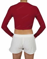 Long Sleeve Crop Rashguard Top
