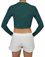 Long Sleeve Crop Rashguard Top